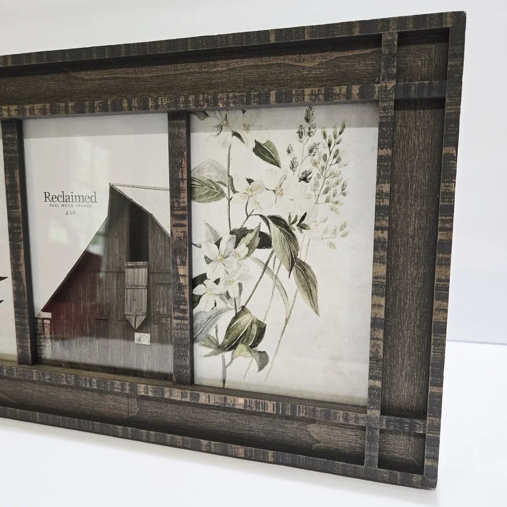 Reclaimed Frames 3 In 1 Wood Frame 4 x 6 Pictures Free Standing Or Wall